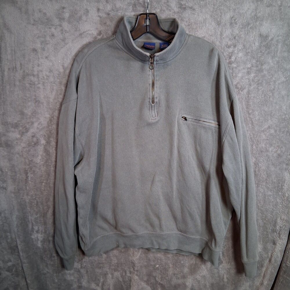 Vtg Pendleton Quarter Zip Knit Sweater Mens Sz Large‎ Stone Wash Y2K